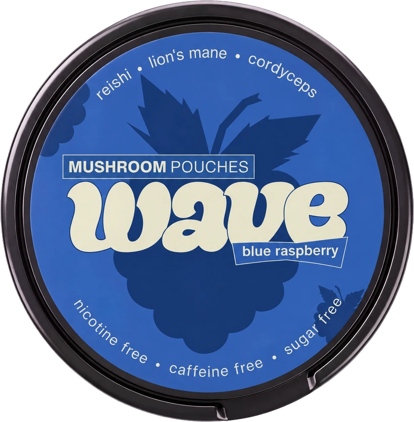 WAVE-blikje Blue Raspberry, van bovenaf gezien.